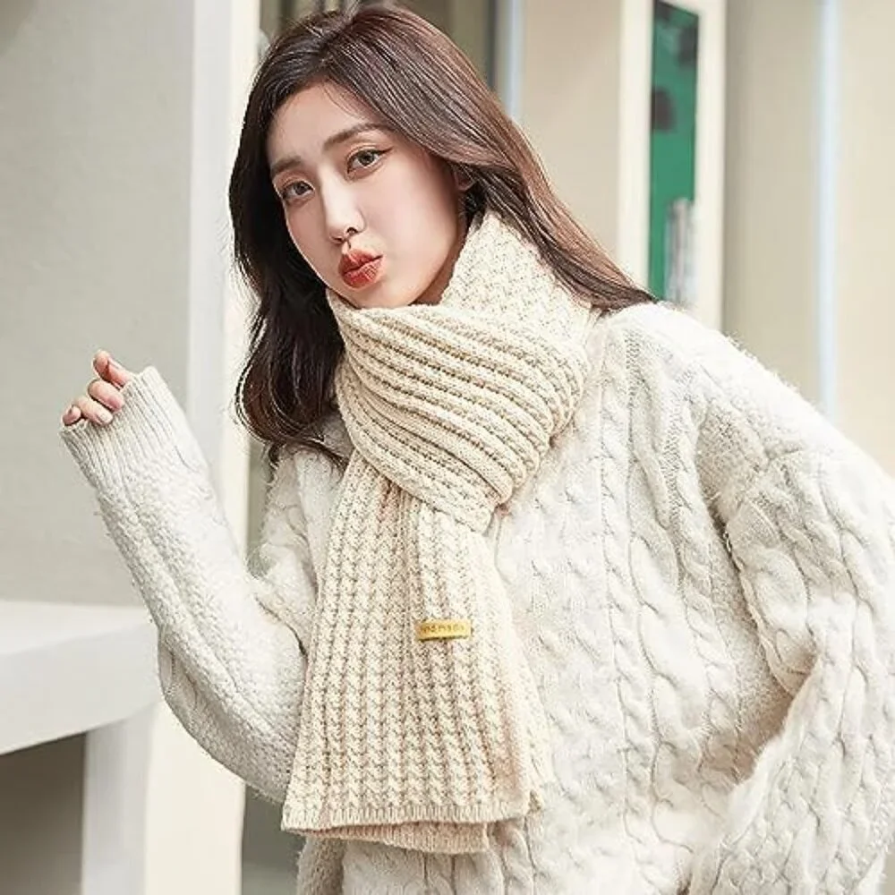 Chunky Knit Scarf Winter Warm Long Cable Knit Unisex Accessory